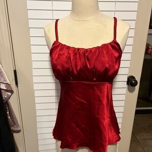 Red Satin Camisole Top
